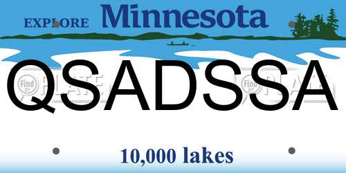 QSADSSA Minnesota License Plate