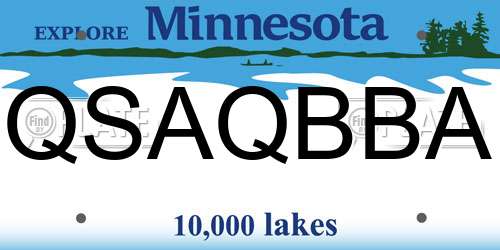 QSAQBBA Minnesota License Plate