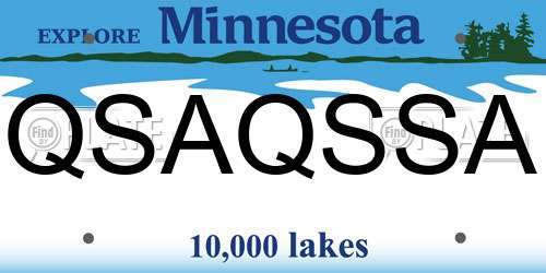 QSAQSSA Minnesota License Plate