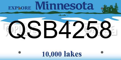 QSB4258 Minnesota License Plate