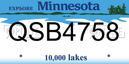 QSB4758 Minnesota License Plate