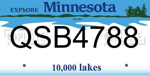 QSB4788 Minnesota License Plate