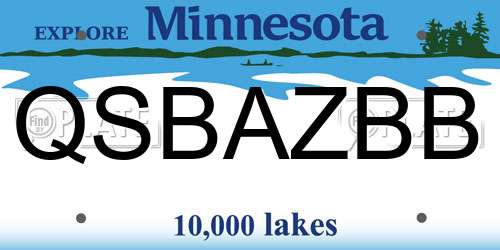QSBAZBB Minnesota License Plate