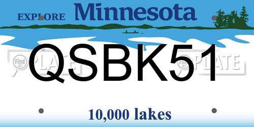 QSBK51 Minnesota License Plate