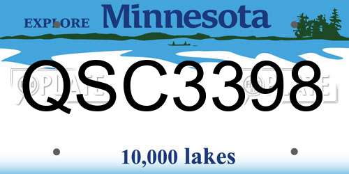 QSC3398 Minnesota License Plate