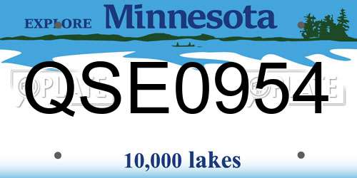 QSE0954 Minnesota License Plate