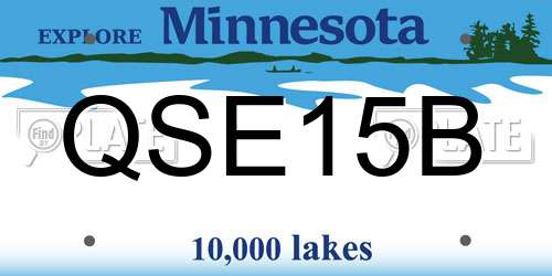 QSE15B Minnesota License Plate