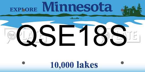 QSE18S Minnesota License Plate