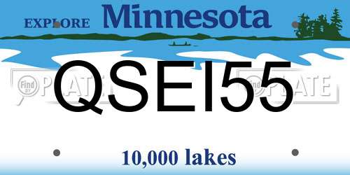 QSEI55 Minnesota License Plate