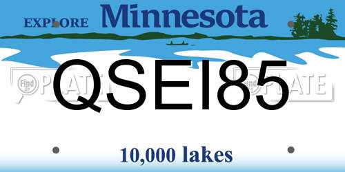 QSEI85 Minnesota License Plate