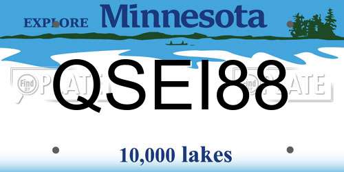 QSEI88 Minnesota License Plate
