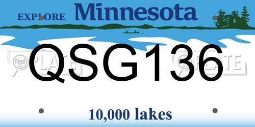 QSG136 Minnesota License Plate