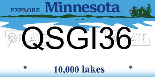 QSGI36 Minnesota License Plate