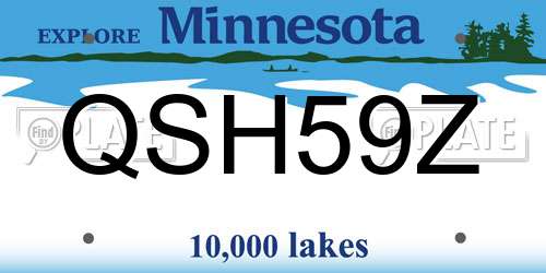 QSH59Z Minnesota License Plate
