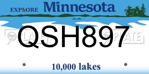 QSH897 Minnesota License Plate