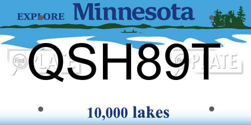 QSH89T Minnesota License Plate
