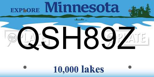 QSH89Z Minnesota License Plate