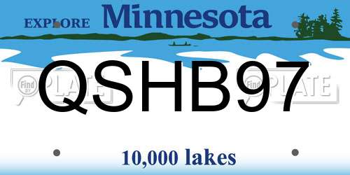 QSHB97 Minnesota License Plate