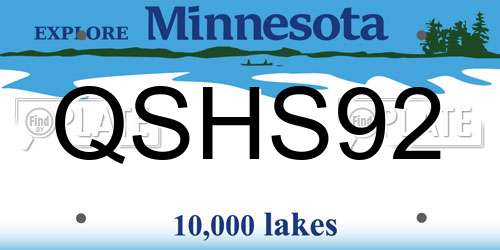 QSHS92 Minnesota License Plate