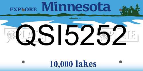 QSI5252 Minnesota License Plate