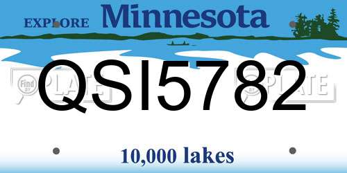 QSI5782 Minnesota License Plate