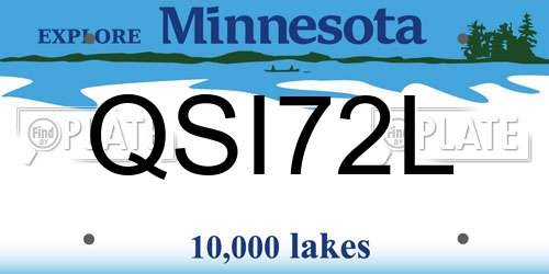 QSI72L Minnesota License Plate
