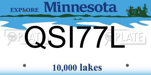 QSI77L Minnesota License Plate