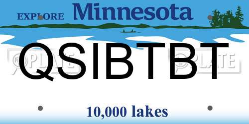 QSIBTBT Minnesota License Plate