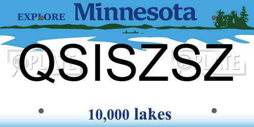 QSISZSZ Minnesota License Plate