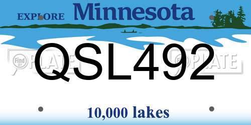 QSL492 Minnesota License Plate