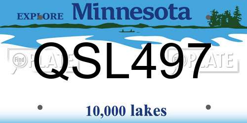 QSL497 Minnesota License Plate