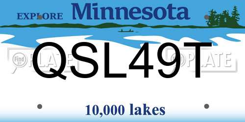 QSL49T Minnesota License Plate