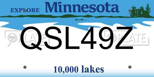 QSL49Z Minnesota License Plate