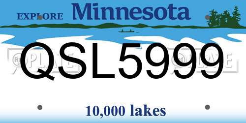 QSL5999 Minnesota License Plate
