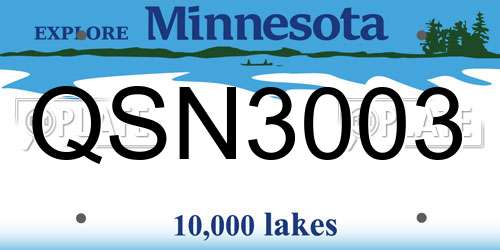 QSN3003 Minnesota License Plate