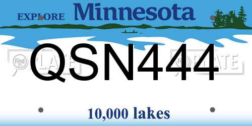 QSN444 Minnesota License Plate