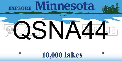 QSNA44 Minnesota License Plate