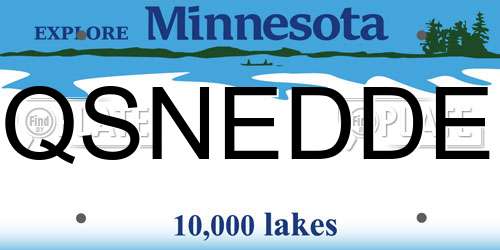 QSNEDDE Minnesota License Plate