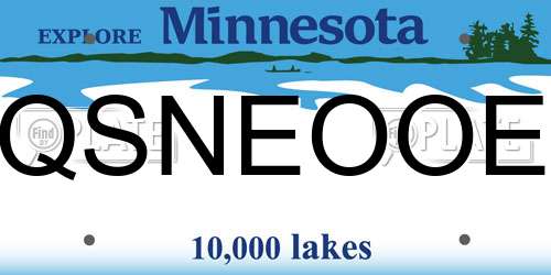 QSNEOOE Minnesota License Plate