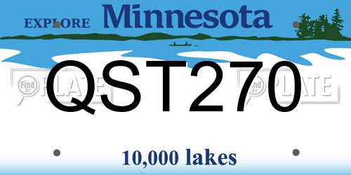 QST270 Minnesota License Plate