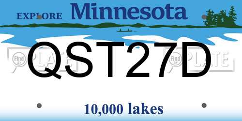 QST27D Minnesota License Plate