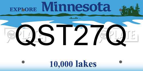 QST27Q Minnesota License Plate