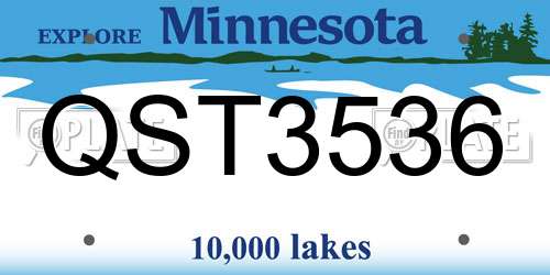 QST3536 Minnesota License Plate