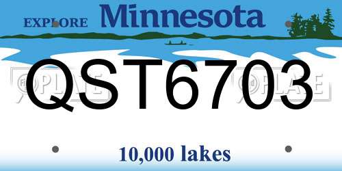 QST6703 Minnesota License Plate