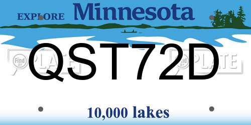 QST72D Minnesota License Plate