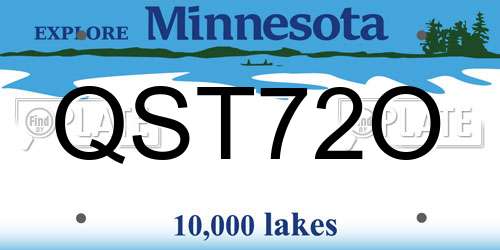 QST72O Minnesota License Plate