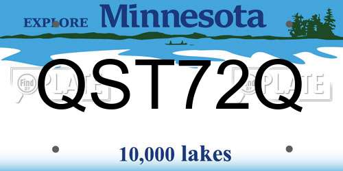 QST72Q Minnesota License Plate
