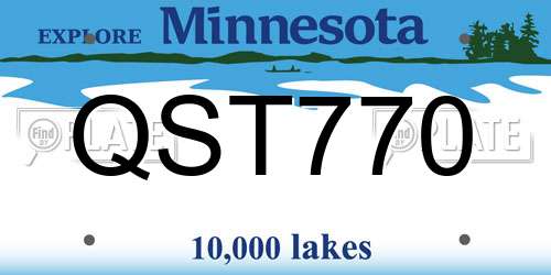 QST770 Minnesota License Plate