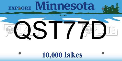 QST77D Minnesota License Plate
