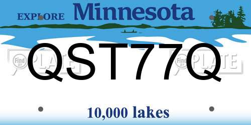 QST77Q Minnesota License Plate